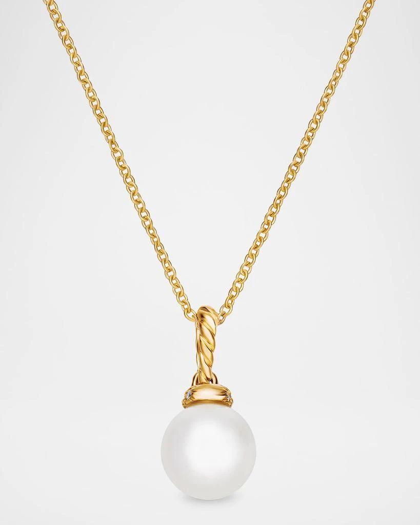 David Yurman Solari Pendant Necklace with Diamonds and Pearl in 18K Gold 7