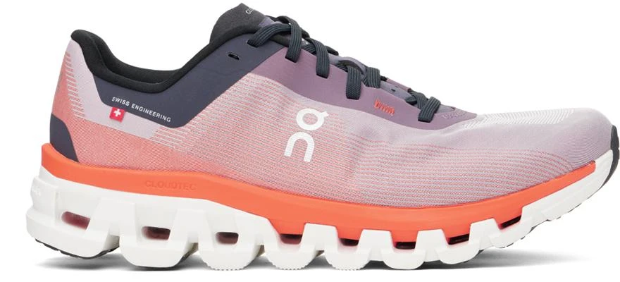 On Purple & Orange Cloudflow 4 Sneakers - Men display picture 1