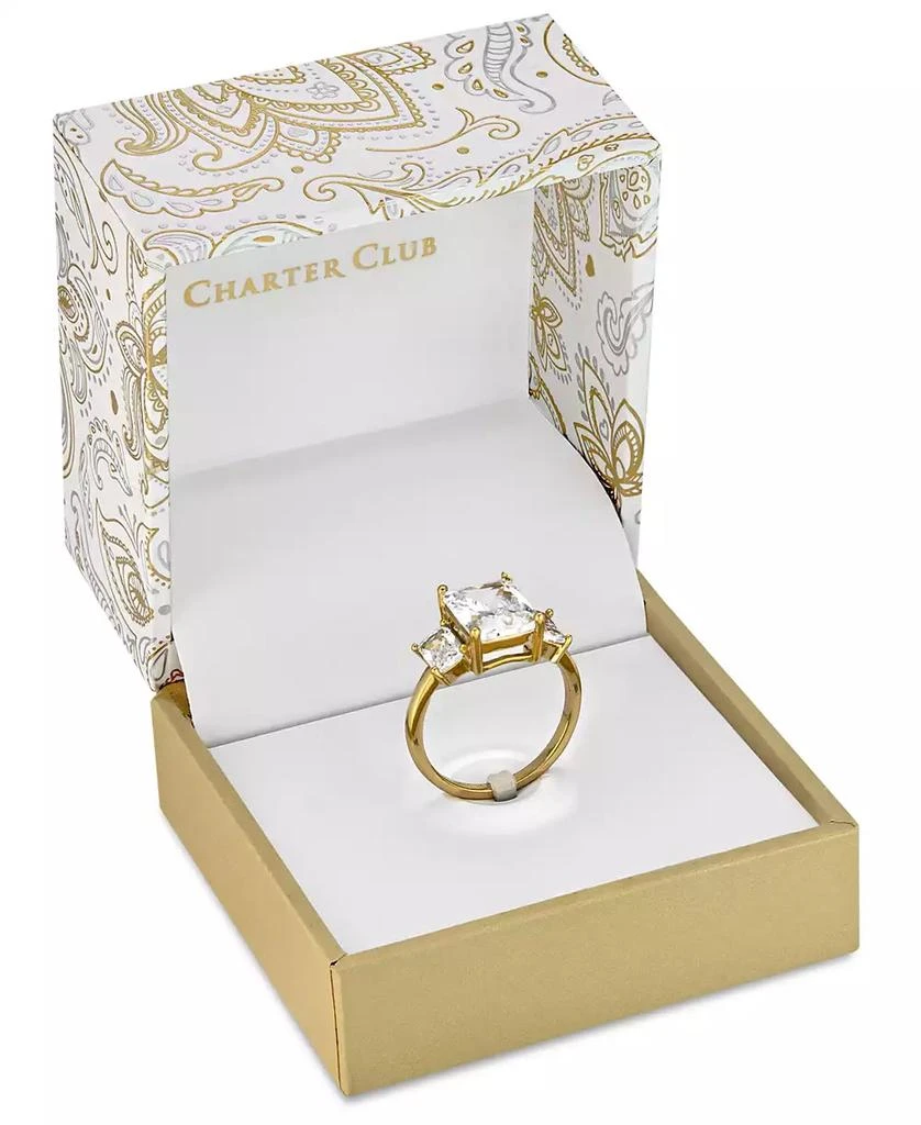 Charter Club Gold-Plate Emerald-Crystal Triple Stone Ring, Created for Macy's 3