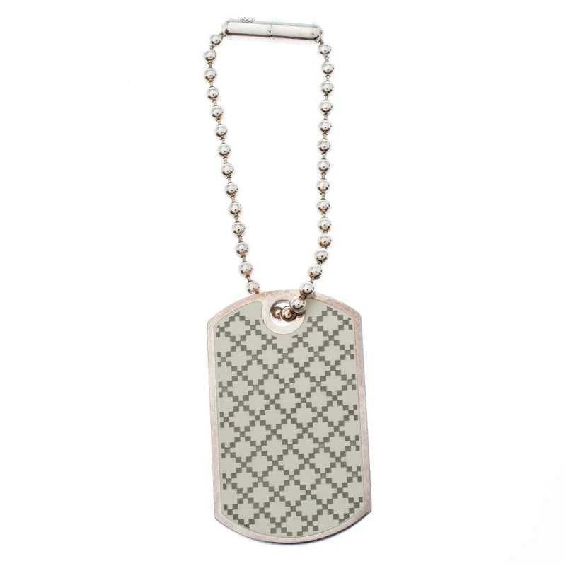 Gucci Gucci Enamel Silver Tag Pendant Charm