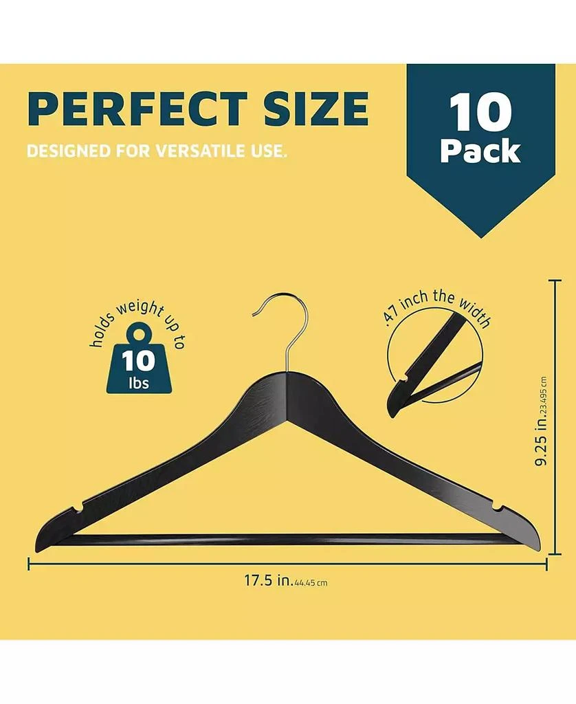 Lifemaster 10-Pack Wooden Hangers 2