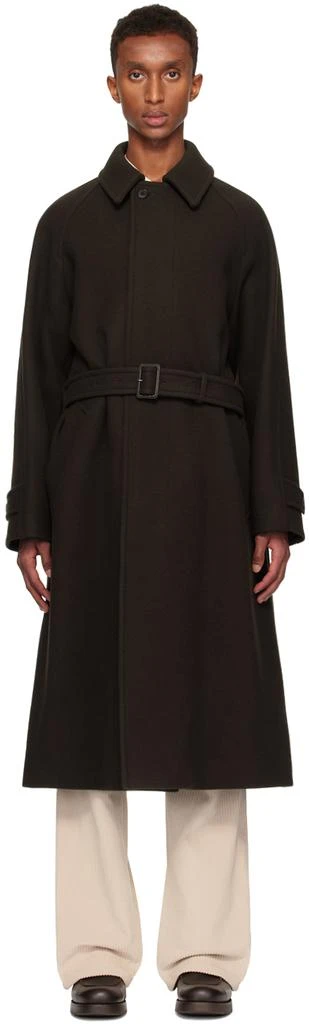 YLÈVE Brown Wool Melton Coat 1