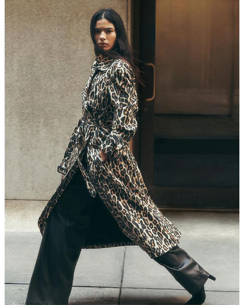 Theory Leopard Print Wool Trench Coat 2