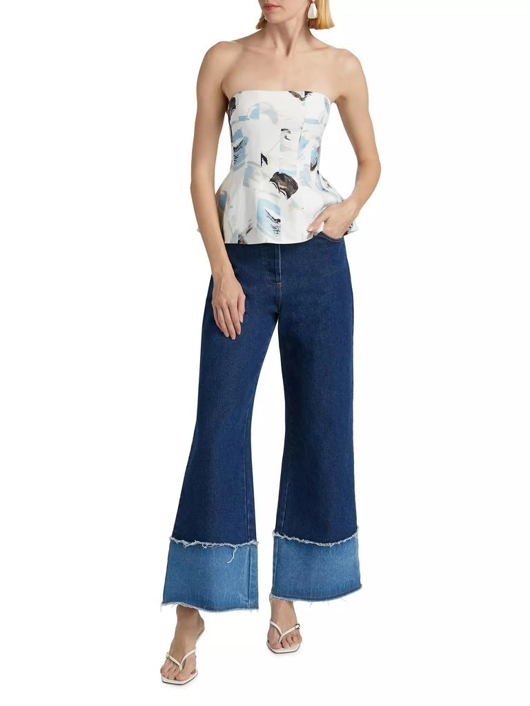Significant Other Rosalie Abstract Print Cotton Strapless Top 2