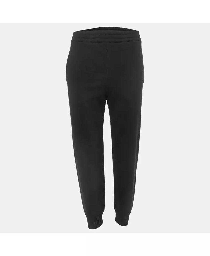 Pre-Owned Alexander McQueen Women's Black Logo Embroidered Cotton Knit Joggers