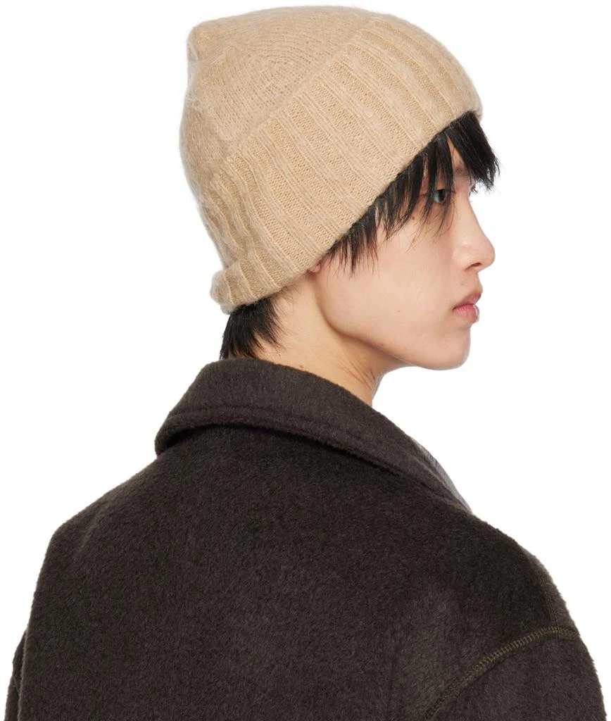 AURALEE Tan Brushed Beanie 3