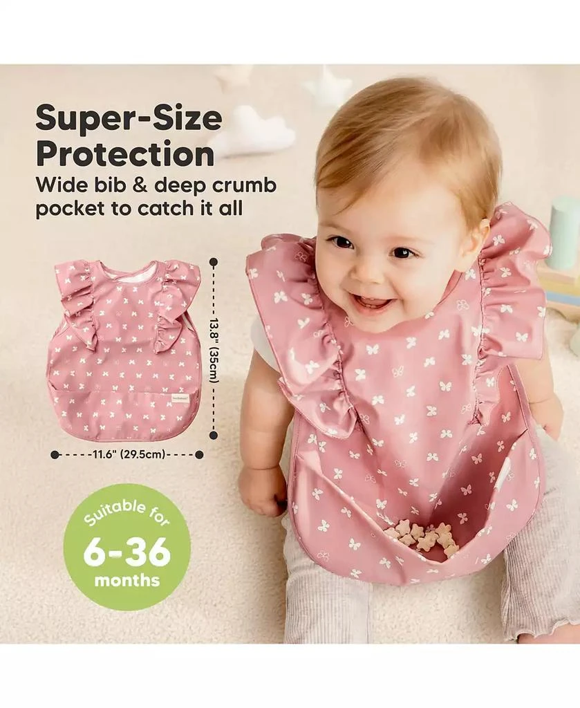 KeaBabies 2-Pack Fae Waterproof Bibs for Baby Girl, Boy - Large Baby Bibs for Eating, Infant Feeding Essentials, Lightweight, Cute 5