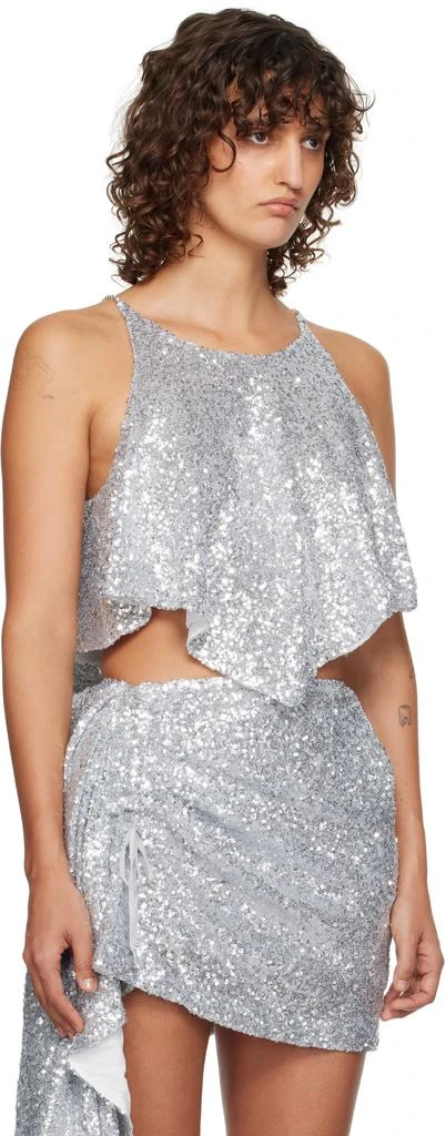 pushBUTTON Silver Scarf Silhouette Tank Top 2