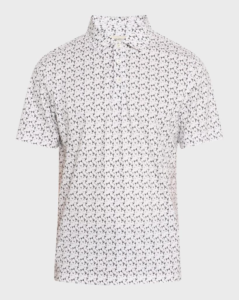 BUGATCHI Men's OoohCotton Victor Cocktail-Print Polo Shirt