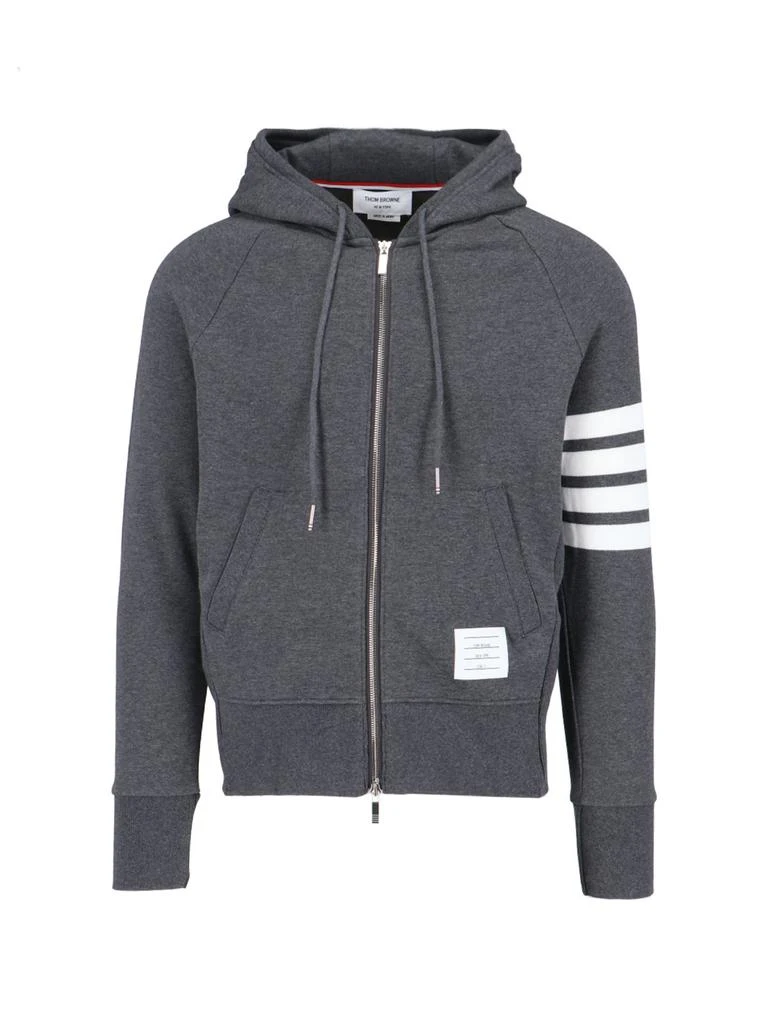 Thom Browne Thom Browne Classic Loopback 4-Bar Zip Hoodie from Cettire