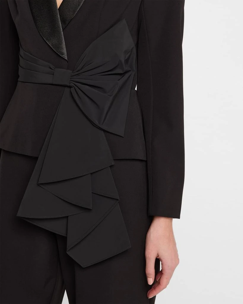 Aidan Mattox Straight-Leg Bow Stretch Crepe Jumpsuit 5