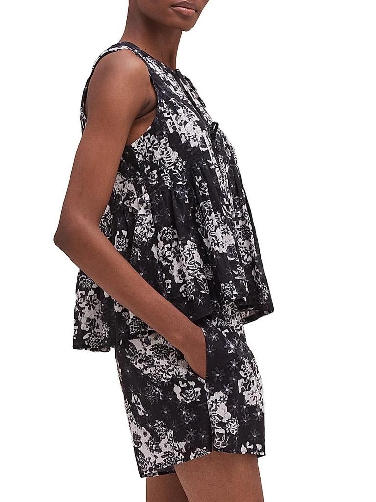 Desmond & Dempsey Flowers Of Time Pleated Cami & Shorts Set 3