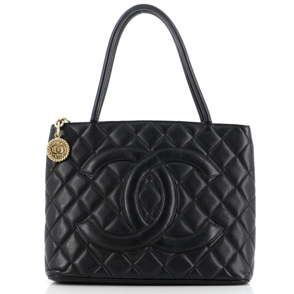 Chanel Medallion Tote Quilted Caviar 1