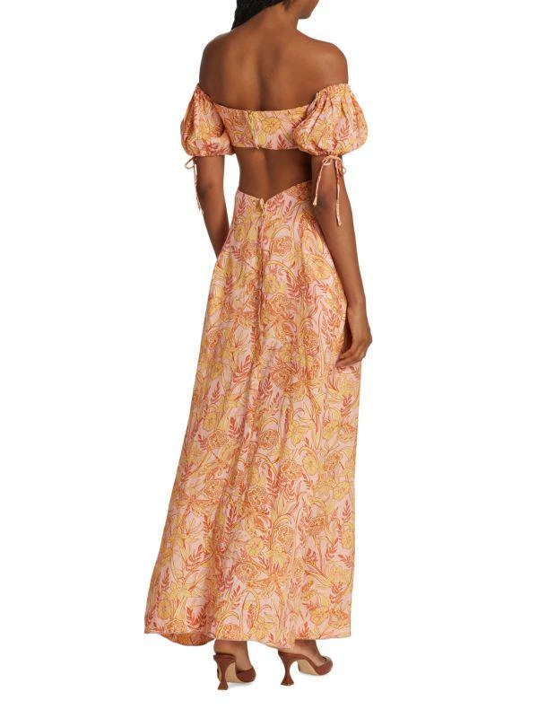 Agua by Agua Bendita Cielo Cut-Out Off Shoulder Maxi Dress 3