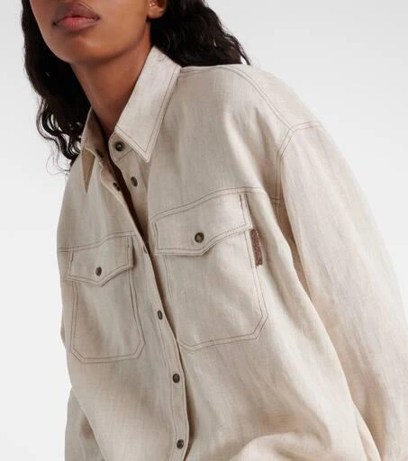 Brunello Cucinelli Oversized linen shirt 4