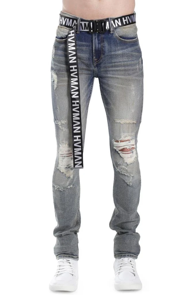 HVMAN Strat Belted Super Skinny Jeans 1
