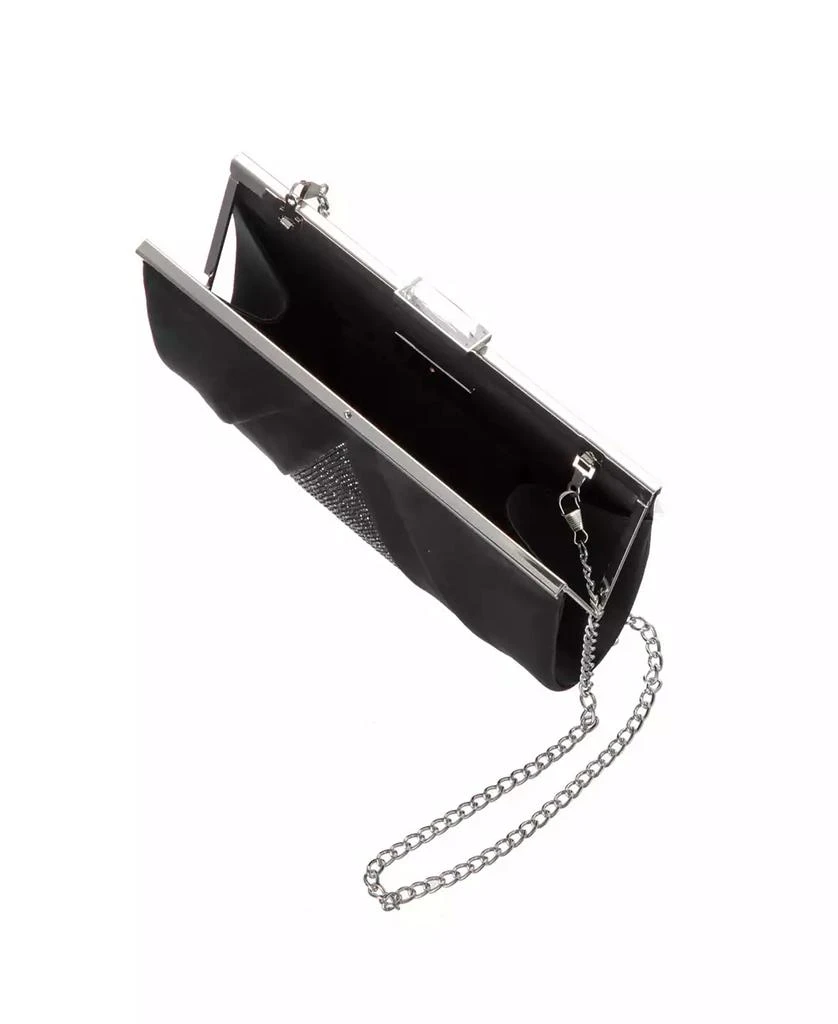 Nina Women's Pleated Stain Crystal Frame Clutch 2