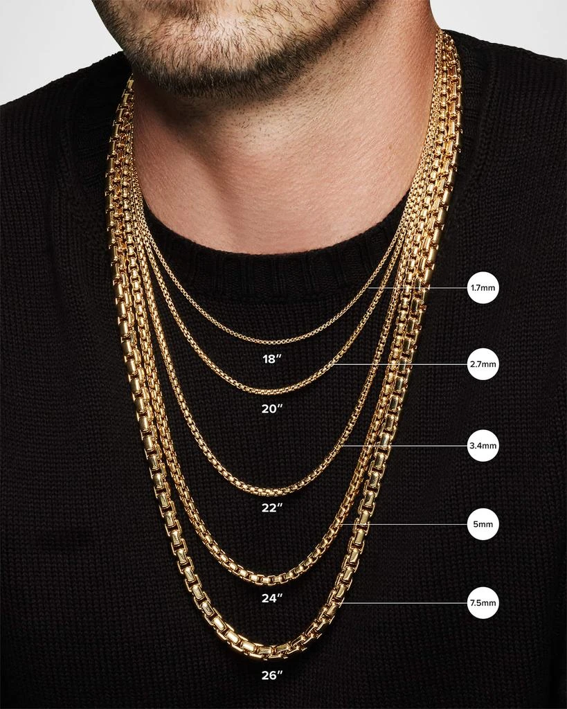 David Yurman Men
s Box Chain Necklace in 18K Gold, 1.7mm, 22"L 4
