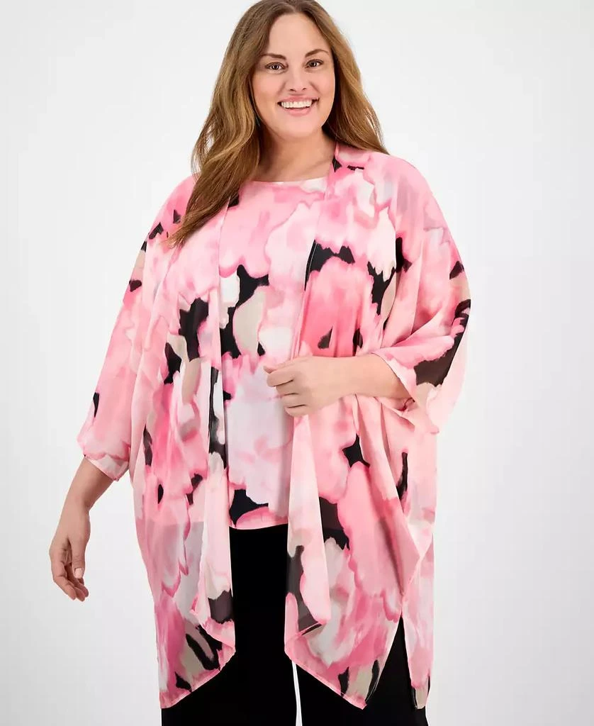 Anne Klein Plus Size Chiffon Kimono 1