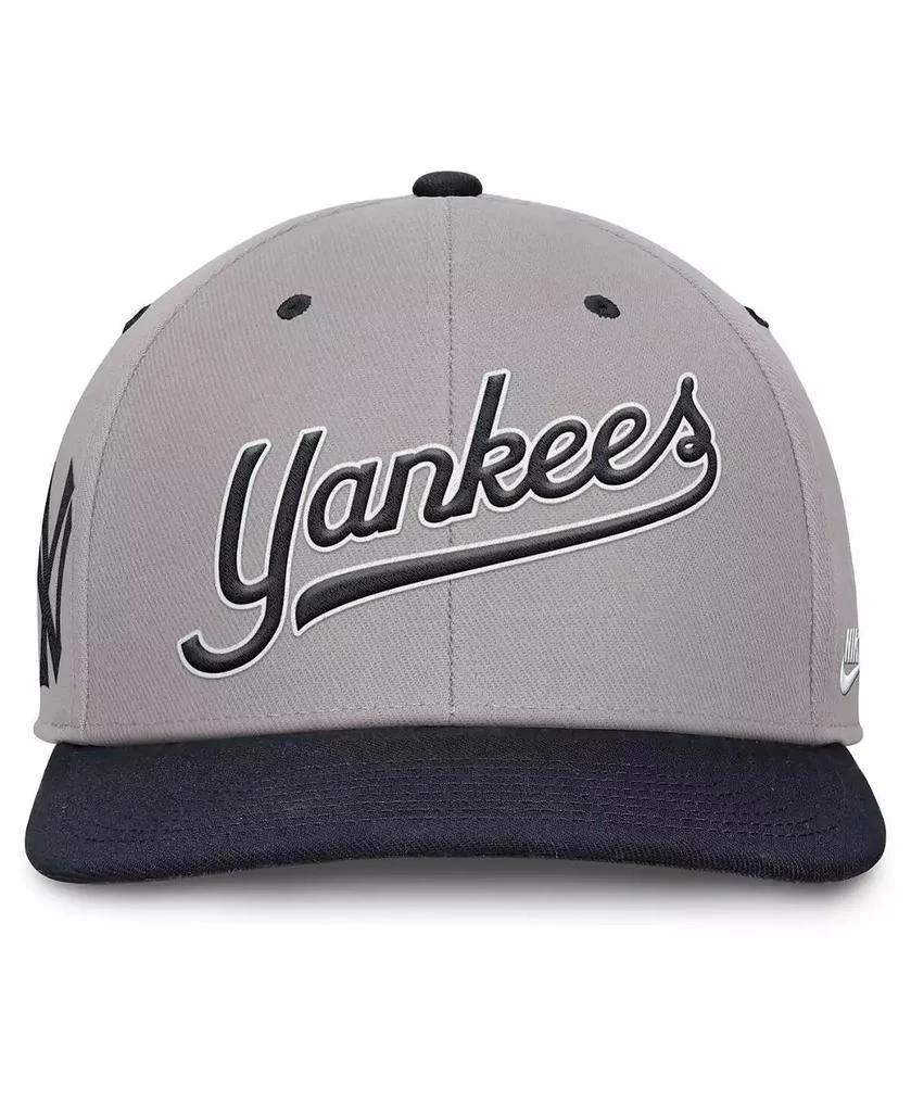 NIKE Men's Gray/Navy New York Yankees Cooperstown Collection Pro Performance Snapback Hat 4