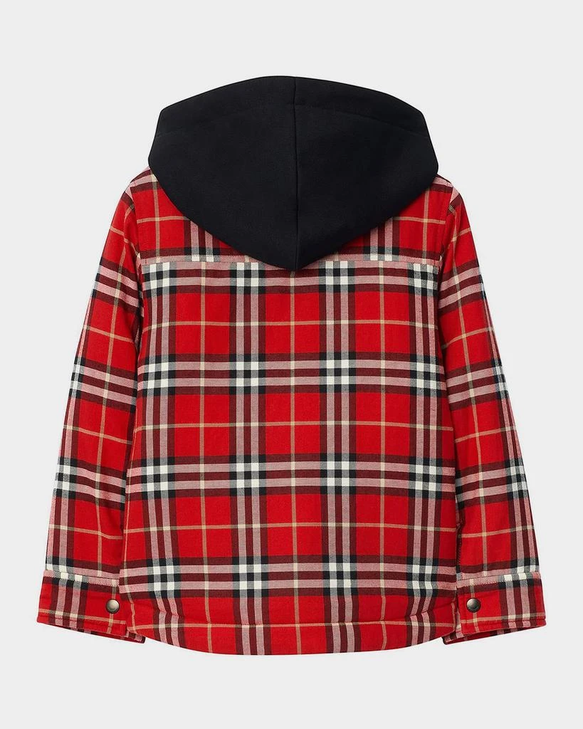 Burberry Boy
s Check Cotton Hooded Jacket, Size 3-14 2