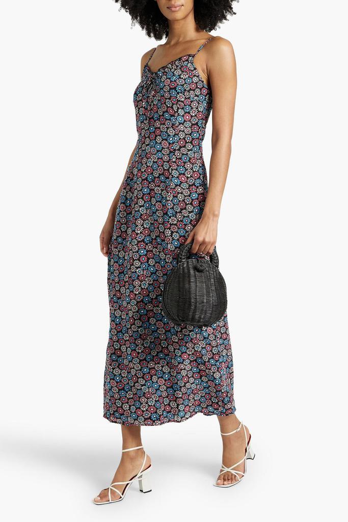 HVN Anika floral-print crepe de chine maxi dress