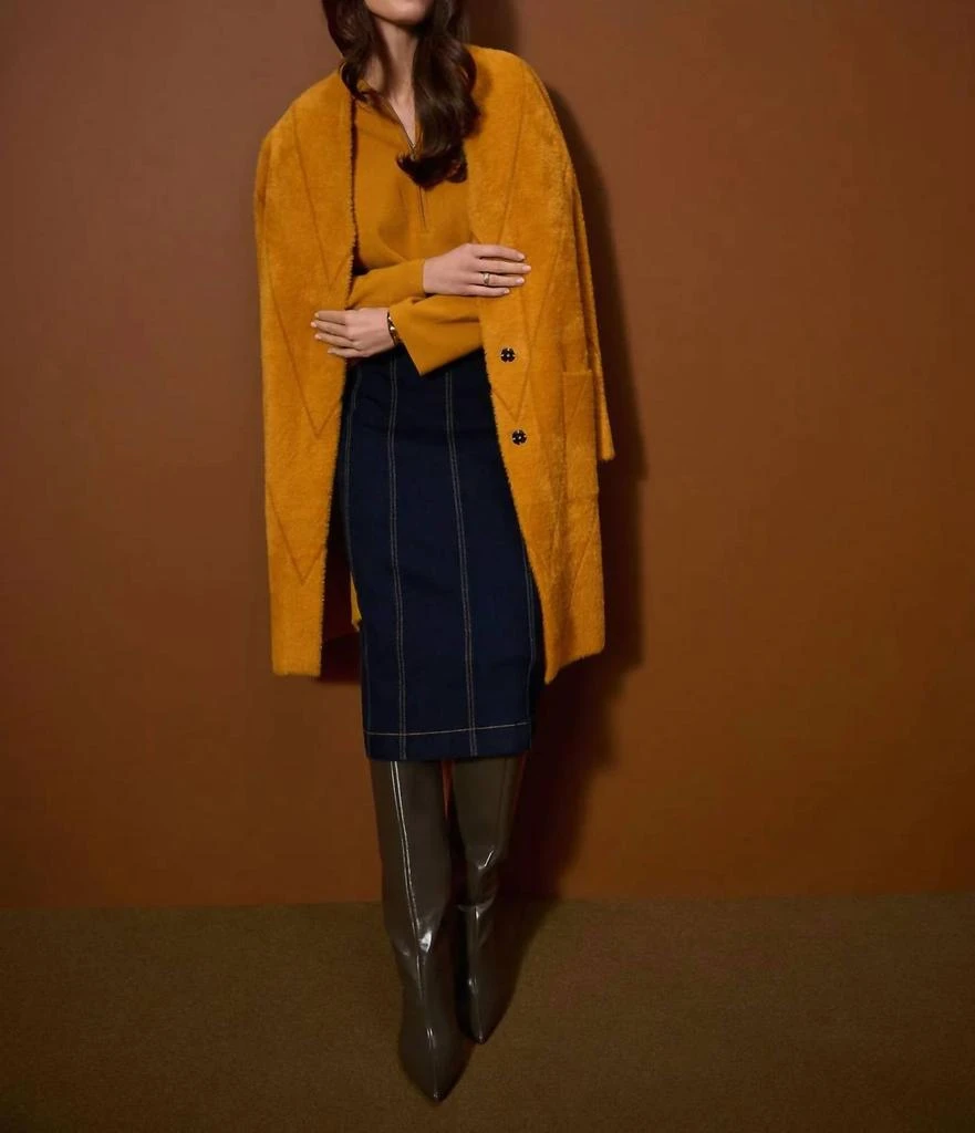 JOSEPH RIBKOFF Joseph Ribkoff - Feather Yarn Sweater Knit Coat 4