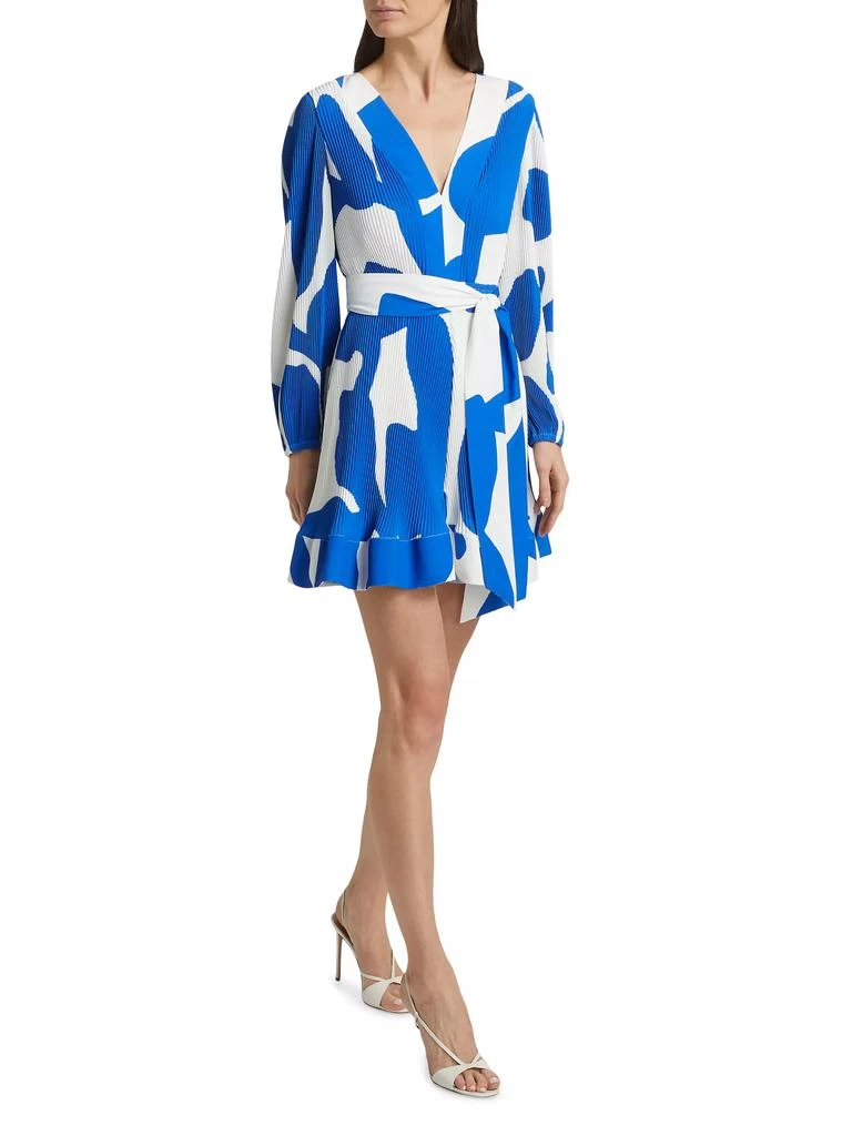 Milly Liv Grand Foliage Pleated Minidress 2