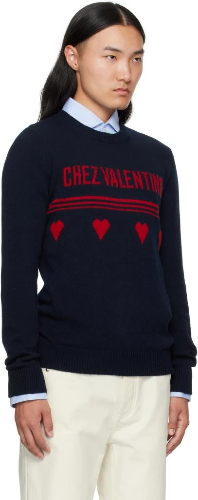Valentino Navy Wool 
Chez Valentino
 Sweater 2