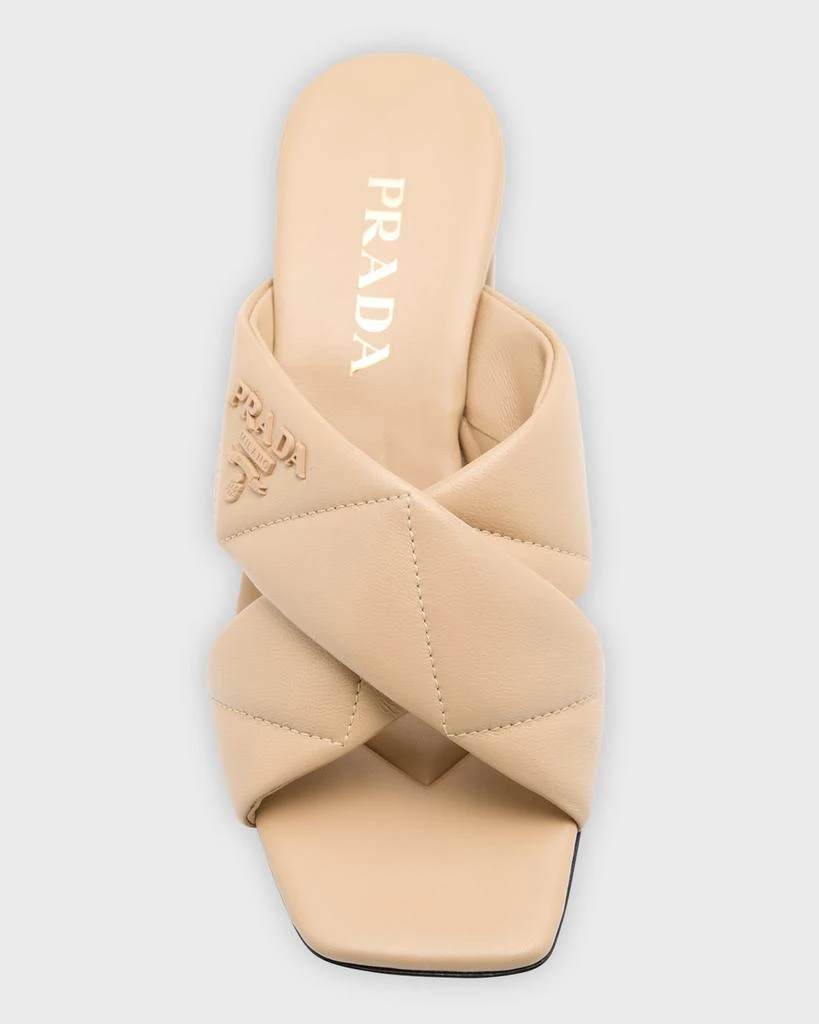 Prada Quilted Lambskin Crisscross Slide Sandals 6