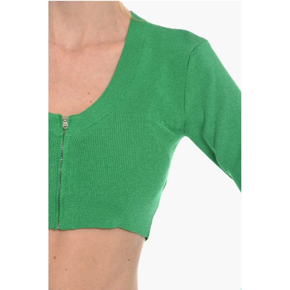 Birgitte Herskind VANESSA HONG Solid Color MISS Cropped Cardigan with Zip Women's Clos 3