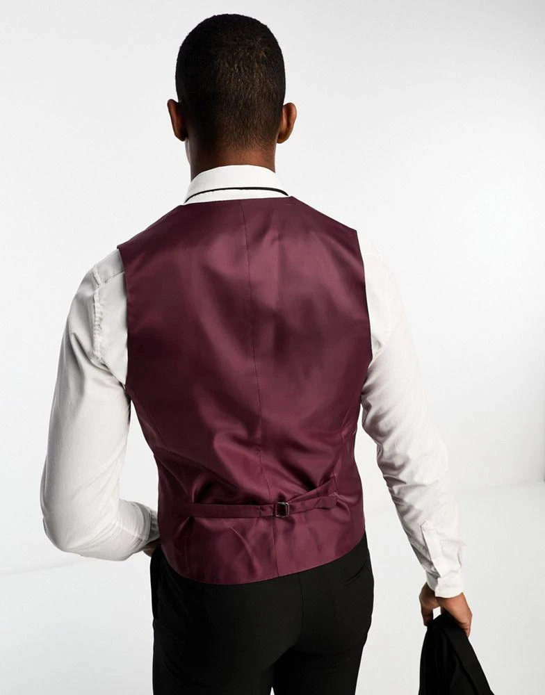 ASOS ASOS DESIGN slim suit waistcoat in black 2
