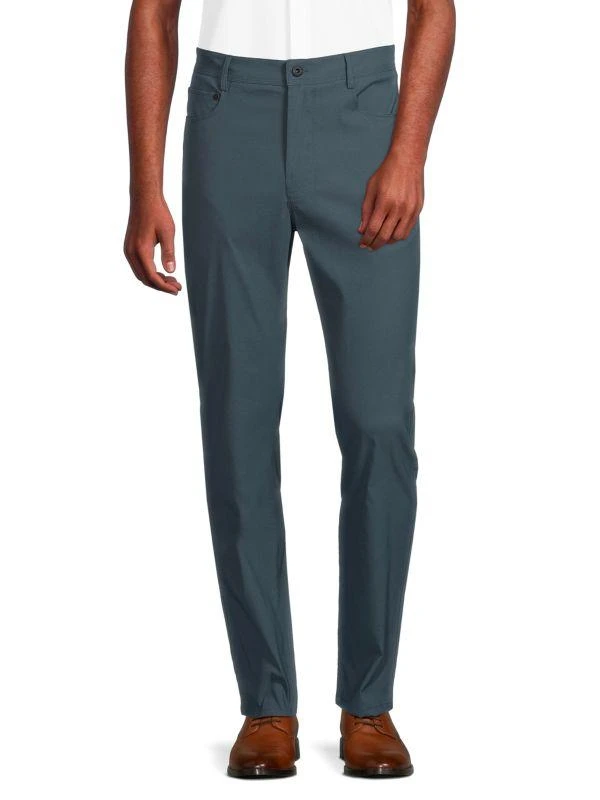 Kenneth Cole Slim Fit Solid Flat Front Pants 1
