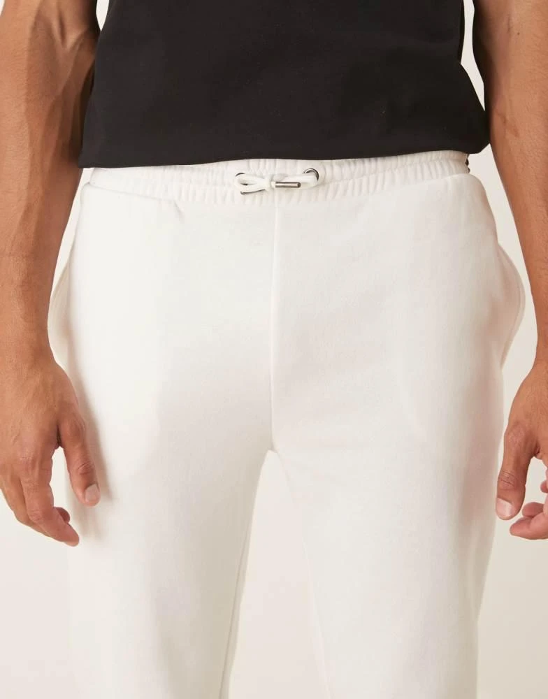 Brave Soul Brave Soul Straight leg open hem joggers in cream 5