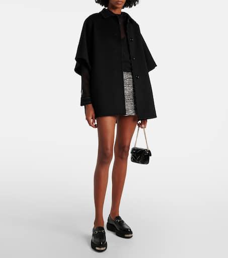 コート GUCCI Wool and silk crepe coat with all-over GG motif Wool and silk crepe coat with all-over GG motif GUCCI