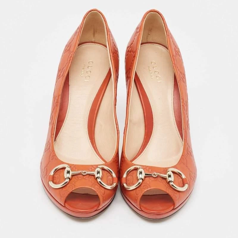 Gucci Gucci Brown Guccissima Leather Open Toe Pumps Size 37.5 3