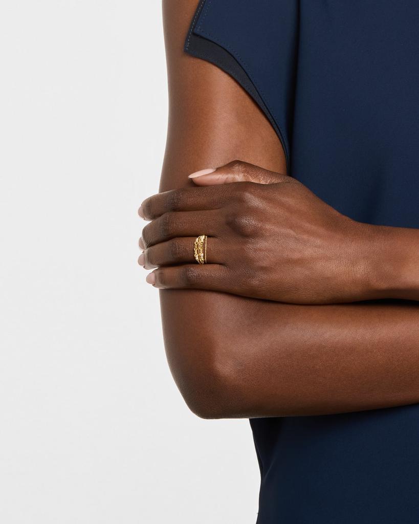 POPPY FINCH 18K Spiral Mixed Bead Flex Ring