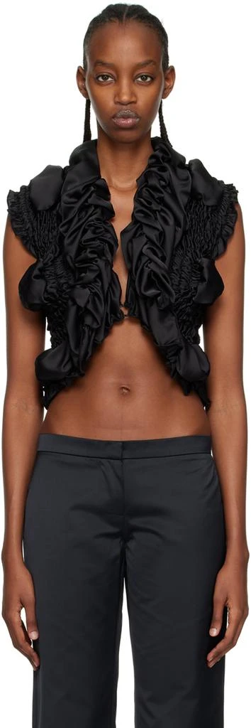Feben Black Shirred Blouse 1