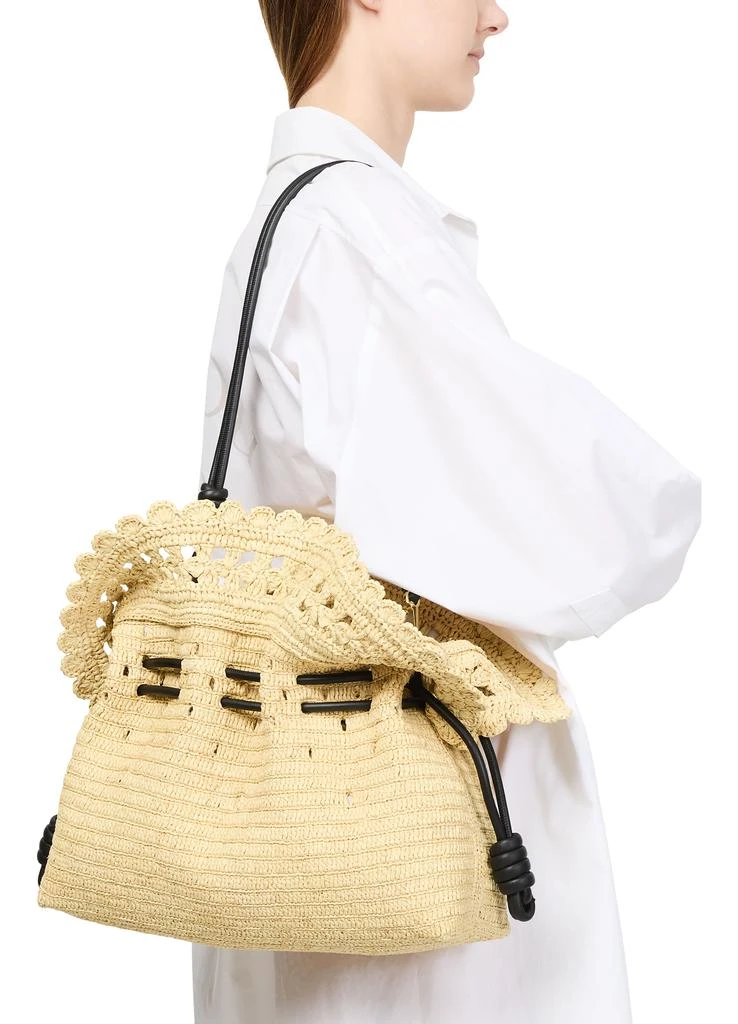 Loewe Flamenco Ruffles medium clutch in raffia 8