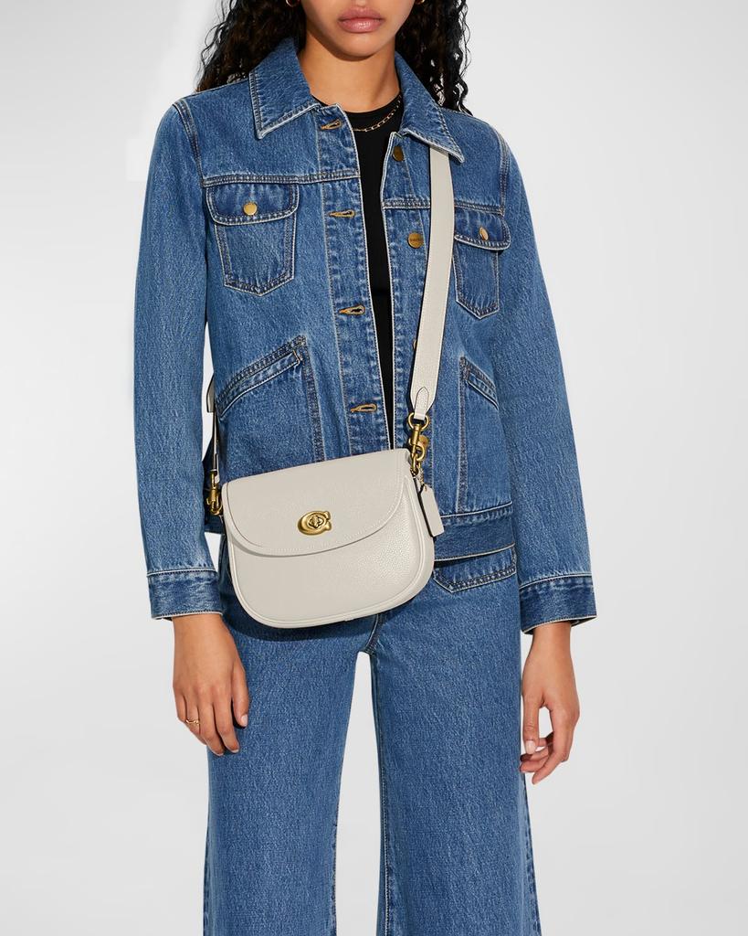 Coach Willow Polished Leather Saddle Crossbody Bag