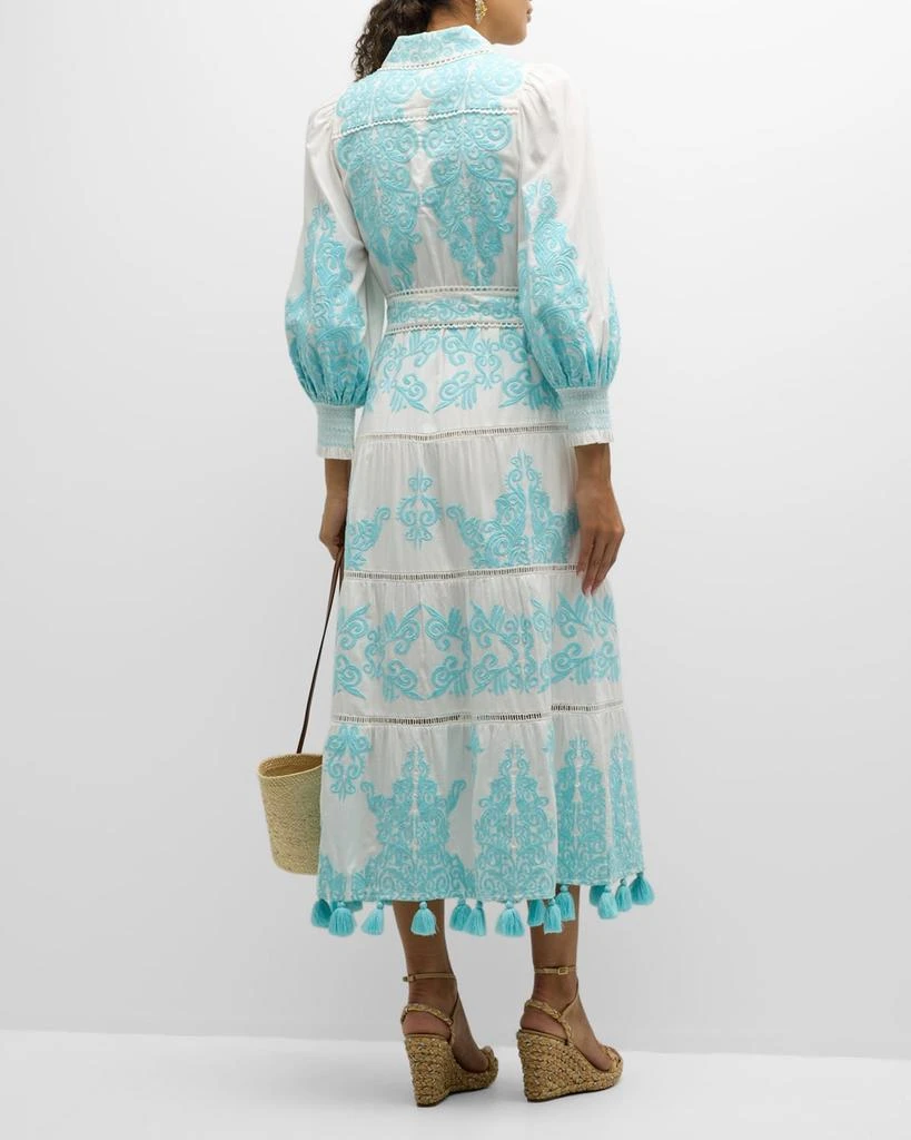 Alice + Olivia Shira Embroidered Tiered Midi Dress 6