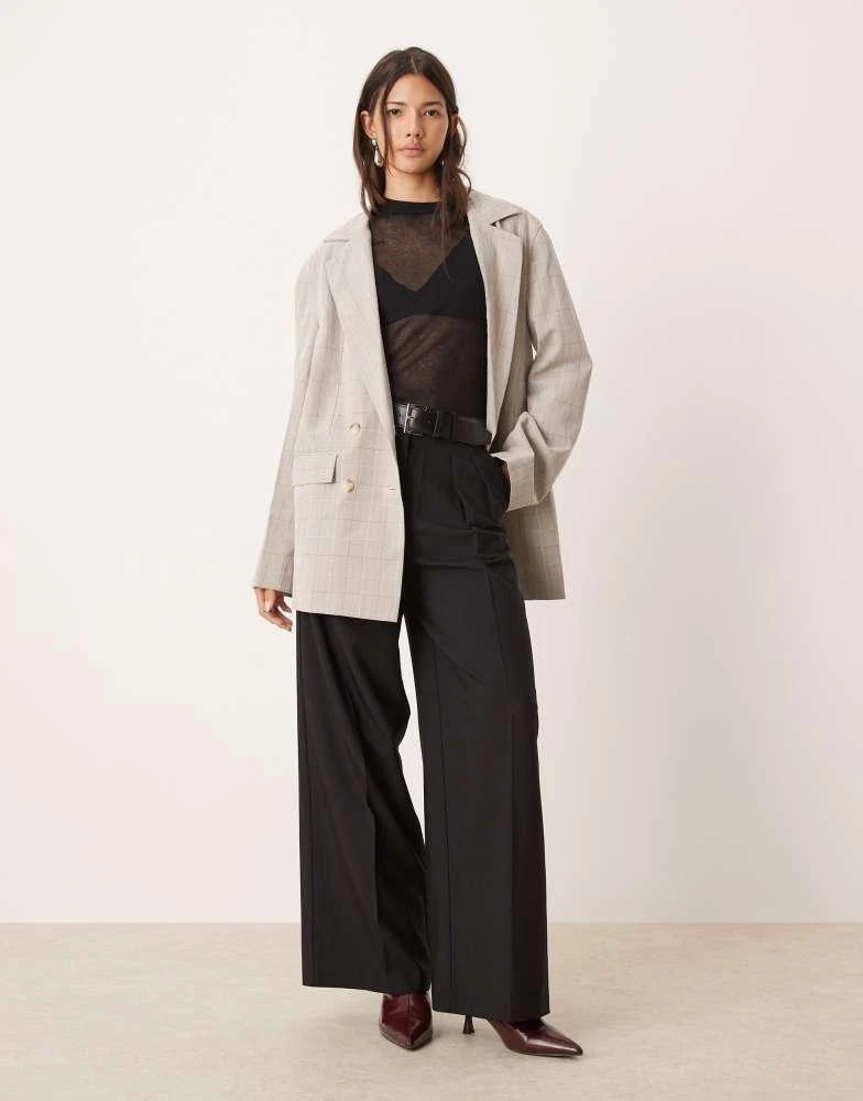 Miss Selfridge Miss Selfridge slouchy oversized double breasted blazer co ord in check 4