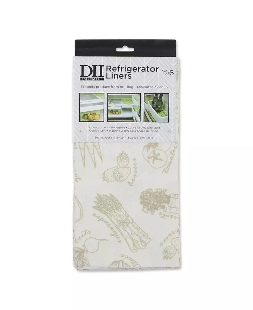 Design Imports Fridge Liner Collection Non-Adhesive, Cut to Fit, 12x24", Cream Market, 6 Piece 3