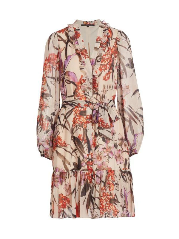 Kobi Halperin Samara Floral Waist Tie Minidress 6