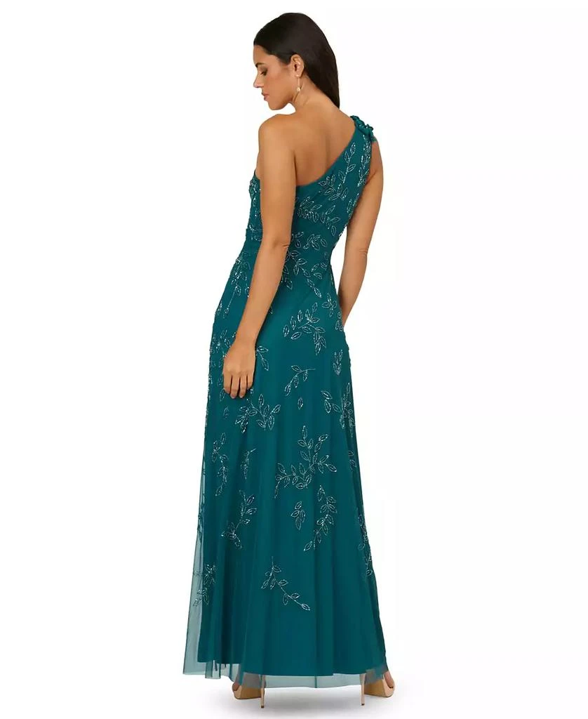Adrianna Papell Women's One-Shoulder Beaded Dress - Deep Azure - 0