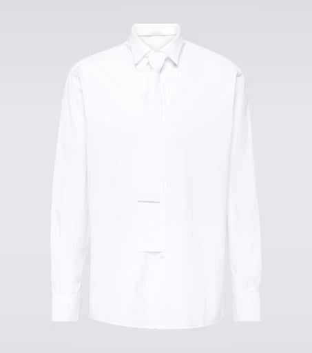 Prada Tie-neck cotton tuxedo shirt 1
