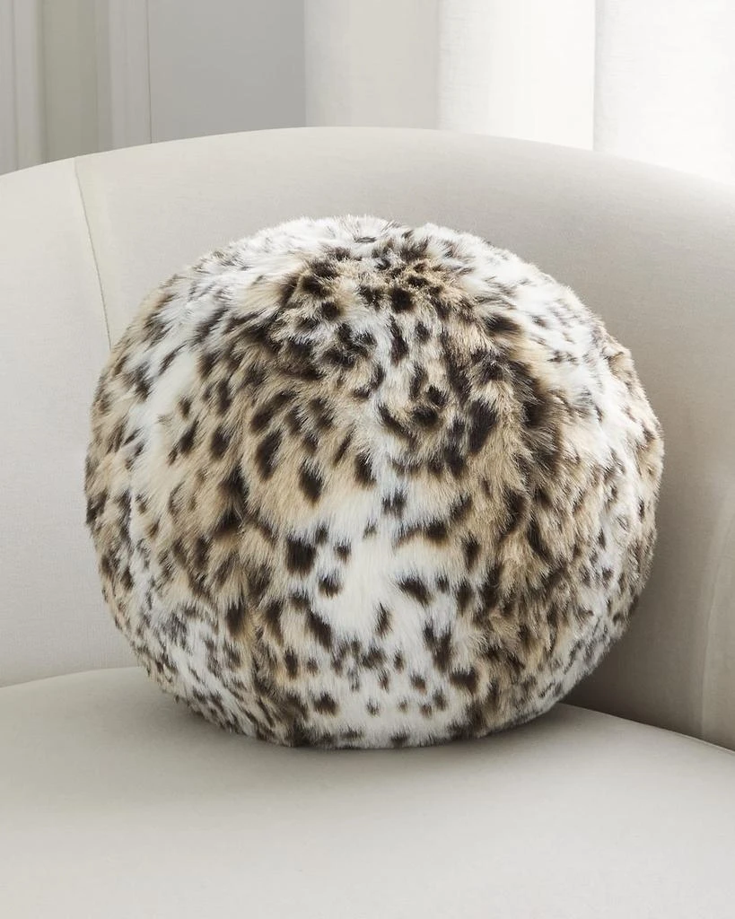 D.V. KAP Home Cheetah Faux Fur Ball Pillow 1