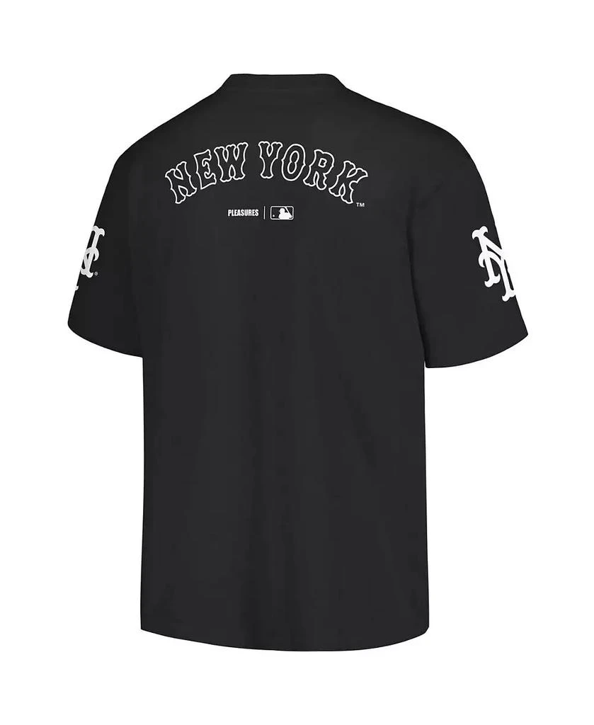 PLEASURES Men's Black New York Mets Team T-shirt 3