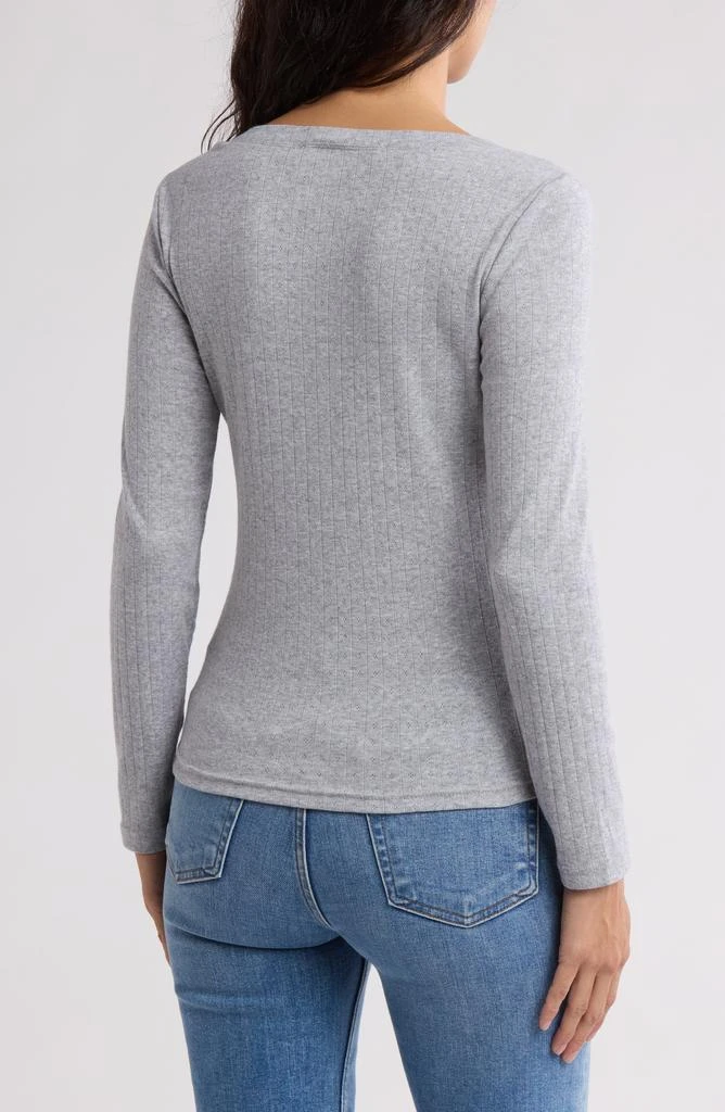 Joe's Long Sleeve Pointelle Henley 2
