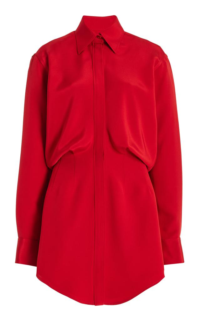 Brandon Maxwell Brandon Maxwell - The Vera Silk-Crepe Mini Shirt Dress - Red - US 4 - Moda Operandi